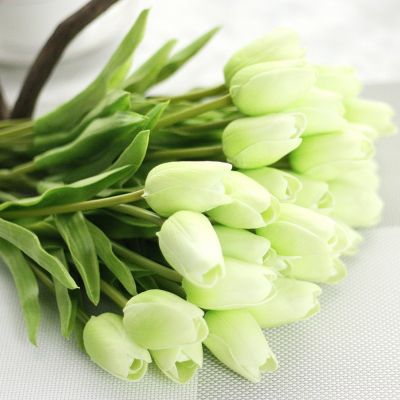 [AYIQ Flower Shop] ดอกทิวลิปดอกไม้ประดิษฐ์ PU ดอกไม้ปลอมสัมผัสจริงบ้านสวนตกแต่งงานแต่งงานครอบครัวตกแต่งงานแต่งงาน5ชิ้น