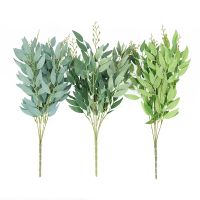 hotx【DT】 Artificial Willow Bouquet Fake Leaves for Wedding Table Vase Decoration Jungle Wreath