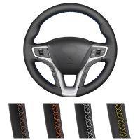 DIY Customized Car Steering Wheel Cover For Hyundai I40 2011-2019 Black Leather Steering Wrap