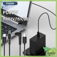 IHBNEP PD 65W สาย USB ชนิด C ไปยัง DC ปลั๊กเครื่องจ่ายพลังงานสำหรับกล้อง5.5X2.5mm สายอาชีพ150ซม. สายชาร์จใช้ในครัวเรือน