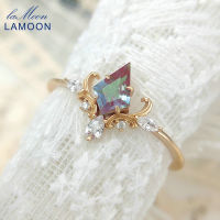 BNHMJUYHGT LAMOON วินเทจศาล Bijou แหวนมงกุฎสำหรับผู้หญิงแหวน Alexandrite 925เงินสเตอร์ลิงชุบเครื่องประดับอย่างดีประดับ