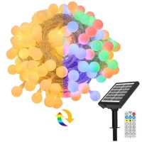 Solar String Lights 136 LED Fairy Lights with Remote Waterproof Solar Promise Color Light for Garden Christmas Decor 20M