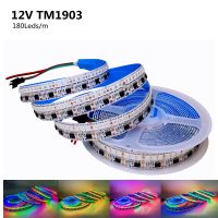 TM1903 Dream Color LED Strip Light DC 12V 5m 180Leds/m 16mm Width SMD 5050 Similar WS2811 IC Addressable Smart Pixel RGB Tape