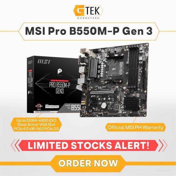 *Philippines Local inventory* MSI PRO B550MP GEN3 B550 AMD AM4 mATX