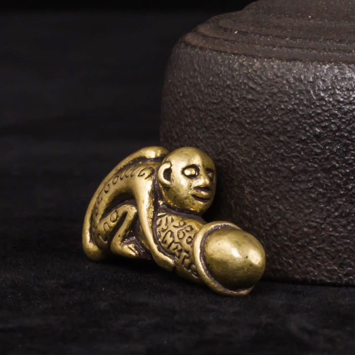 ลิง-paladkik-ดูวินเทจสร้อยคอจี้รูปลิงทองแดงบริสุทธิ์สำหรับตกแต่งตู้เอกสารบ้าน