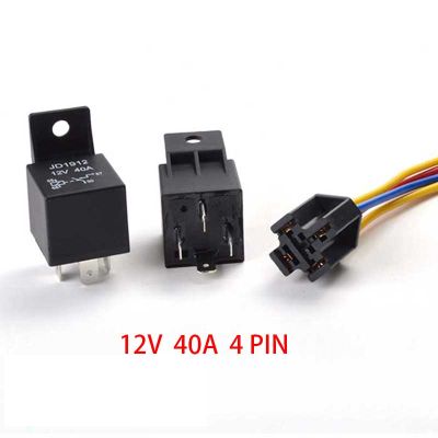 รีเลย์40a 12V พร้อมซ็อกเก็ตรีเลย์รถยนต์ทั่วไป4pin Jd1912 Jd1914 1ชิ้น/เซ็ต