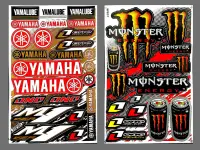 สติ๊กเกอร์แต่งรถ YAMAHA YR01 (สีทอง) Monster 2กระป๋อง(สีส้ม) มอเตอร์ไซค์ สติ๊กเกอร์ติดกระจก แต่งรถรถยนต์ ติดหมวกกันน๊อค ติดโช๊ค จำนวน 2แผ่น