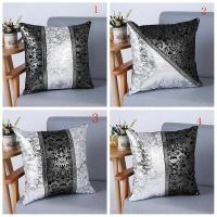 4PcsPack Luxury Vintage Black and Silver Decorative Cushion Cover Floral Pillowcase For Car Sofa Decor Home Pillow Covers