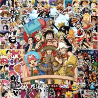 hotx【DT】 48/50/100pcs Anime ONE PIECE Stickers Decals Graffiti Skateboard Laptop Car Luffy Cartoon Sticker for Kids