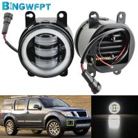 2X DRL Fog Lamp Assembly For Nissan Pathfinder Closed Off-Road Vehicle R51 2005-2012 Fog Light Angel Eye Car H11 LED 12V