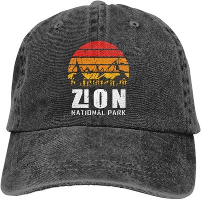 Zion National Park-2 Hat,Vintage Cowboy Baseball Cap Adjustable, Cotton Denim Dad Hat Golf Hat Sun Hats Men