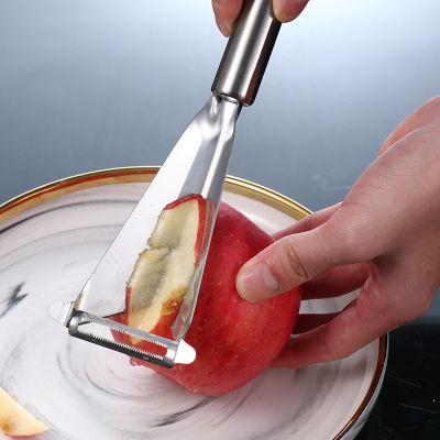 สแตนเลสปอกขูดเครื่องตัดผลไม้แกะสลักมีดแครอทผักผลไม้แตงโมสามเหลี่ยมกดมีดบ้าน Gadgets ครัว