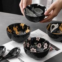 【The bowl of oranges】Cerâmica Arroz Tigela Underglaze Alívio Domésticko O Utensílios De Mesa Conjunto Criativo Sopa Tigela De Cereais ขนาด5นิ้ว