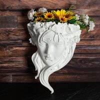 1Pcs Wall Hanging Resin Goddess Flower Pot Outdoor Courtyard Succulents Bonsai Home Garden Decoration Pots Crafts