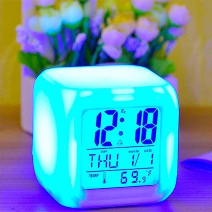 นาฬิกาปลุกนาฬิกาเรืองแสงดิจิทัล-led-เปลี่ยนได้เครื่องวัดอุณหภูมิห้องนอนนาฬิกาที่บ้าน