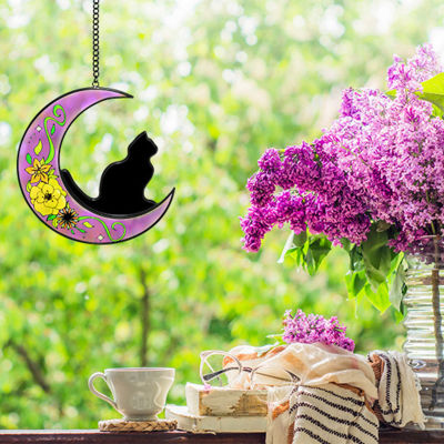Moon And Cat Wall Decoration Halloween Scene Layout Props for Indoor Outdoor Office Decor