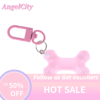 ?AngelCity พวงกุญแจกระดูกคริสตัลใสน่ารัก1ชิ้นสำหรับผู้หญิงลายการ์ตูนสุดสร้างสรรค์สนุกน่ารักสำหรับเด็กผู้หญิงกระเป๋าจี้ของขวัญ