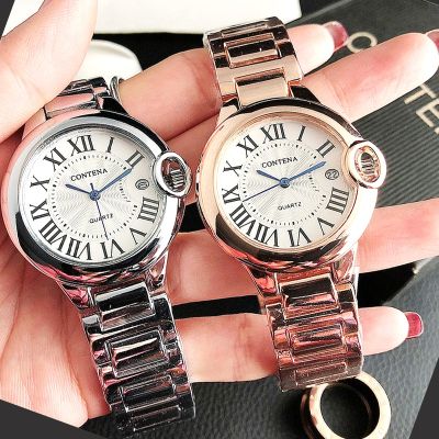 （A Decent035）นาฬิกาผู้หญิง Fashion2020FamousStainlessAnalogWatches นาฬิกาข้อมือสุภาพสตรีนาฬิกาวันที่