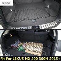 “{ 》} อุปกรณ์เสริมของ Lapetus เหมาะสำหรับเล็กซัส NX 200 300H 2015- 2020ยางยืดออแกไนเซอร์จัดเก็บของบรรทุกหีบใส่ของด้านหลังยืดหยุ่นชุดตะแกรงที่ยึดตาข่ายกระเป๋า