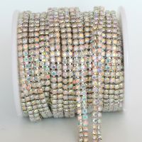 【CW】 ss10 2 Rows Rhinestone Cup Chain Intensive Base Rhinestones Trimming Wedding Y2270