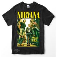 2023 เสื้อยืดขายเสื้อยืด✨✨ พรีเมี่ยม nirvana - SMELLS LIKE / nirvana / nevermind / เสื้อเชิ้ตผู้ชาย / grunge grankS-3XL