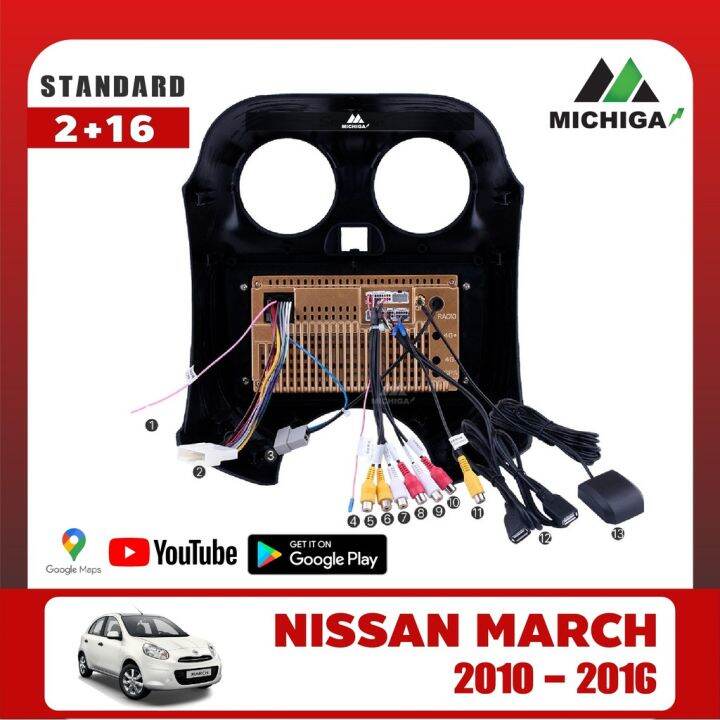 เครื่องเล่น-android-michiga-จอแอนดรอยติดรถยนต์ตรงรุ่นnissan-march-2010-2016แถมฟรีฟิล์มกันรอยหน้าจอ