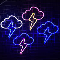 Led Neon Light Sign Cloud Flash Neon Lamp Lightning Bolt Night Light For Room Home Decor Wall Art Decoration Neon Lights