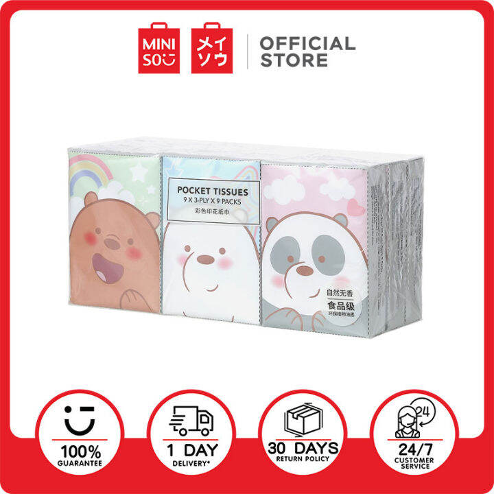 MINISO WBB Collection 4.0 Fragrance Free Facial Tissue 9 Sheets