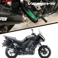 ☃◄ Amps 2023ใหม่สำหรับ KAWASAKI Versys650 Versys1000 Versys 650 1000โครง CNC รถมอเตอร์ไซค์แผ่นกันชนไอเสียโลโก้เครื่องป้องกันการกระแทก