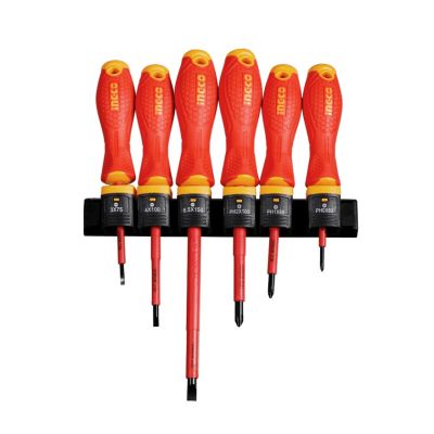 INGCO HKISD0608 ชุดไขควงหุ้มฉนวน ชุดไขควงด้ามกันไฟฟ้า ชุดไขควง 6 ชิ้น 6 PCS Insulated Screwdriver Set รุ่น HKISD0608