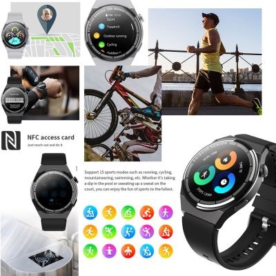 นาฬิกา P-LUXURY สำหรับสมาร์ทวอชสำหรับผู้ชาย360X36 0จอ HD ระดับน้ำตาลในเลือดระบบตรวจจับ NFC Ai Smart Watch 2023โทรผ่านบลูทูธ