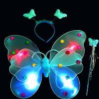 (In Stock)Fast Delivery 3pcs/Set Girls Led Flashing Wing Wand Headband Costume Toy