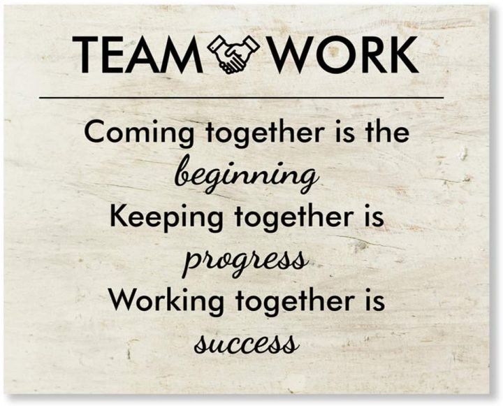 Teamwork Coming Together Is The Beginning Office Wall Art Decor Prints ...