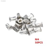 ☃ 50pcs 10Pcs Rivet Nut M3 M4 M5 M6 M8 M10 M12 Aluminum Alloy Rivnut Flat Head Threaded Rivet Insert Nutsert Cap Nuts