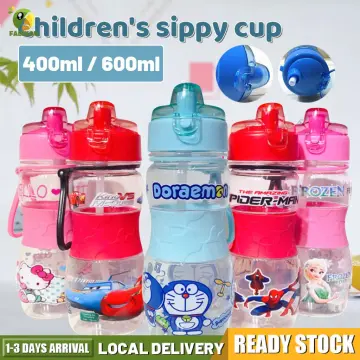 400ml Cute Water Straw Cup Sippy Kids Cartoon BPA Free Leakproof