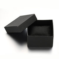 10pcs Black Jewelry Watch Boxes with Sponge Pad Inside Rectangle Cardboard 89x81x54mm