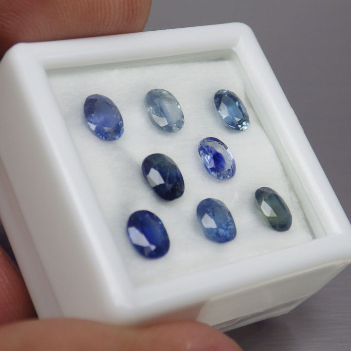 พลอย-ไพลิน-แซฟไฟร์-แท้-ธรรมชาติ-natural-blue-sapphire-จำนวน-8-เม็ด-หนักรวม-3-53-กะรัต