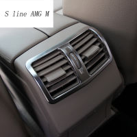 รถจัดแต่งทรงผม Chrome Armrest กล่องด้านหลังเครื่องปรับอากาศ Vent ฝาครอบ Trim Air Outlet ตกแต่งสำหรับ Benz W212 E Class 2013-2015