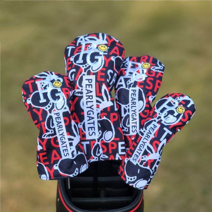 graffiti-star-smiley-lettering-golf-club-headcovers-for-driver-fairway-woods-hybrid-head-covers-fabrics-4pcs-set-protector-cover-towels