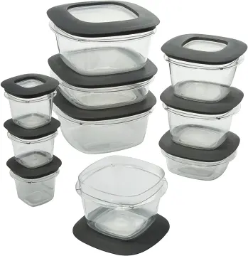 Rubbermaid Meal Prep Premier Food Storage Container, 10 Piece Set, Grey