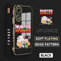 เคส PMP A58 OPPO Hp 4G ฟรีสายคล้อง + การ์ตูนอะนิเมะ (ล่า × ฮันเตอร์) น่ารัก Killua GON · FREECSS รูปแบบขอบสี่เหลี่ยมปลอกชุบเคสโทรศัพท์เด็กหญิงเด็กชายหรูหราชุบเคสโทรศัพท์นิ่ม