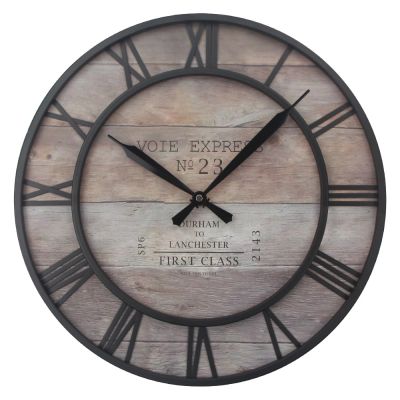 [COD] European-style Spanish round wrought iron retro clock personality creative numerals three-dimensional living room decoration wall