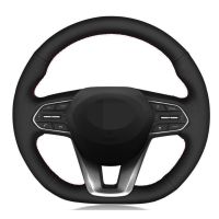 Car Steering Wheel Cover Black Artificial Leather For Hyundai Santa Fe 2019 Steering Wheels Accessories