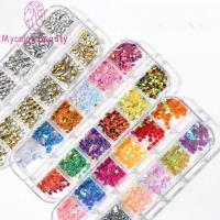 MYCOLOR แฟชั่น Sparkly เล็บ rhinestones เปลือก ดาว เครื่องประดับเล็บ อุปกรณ์ทำเล็บ ผสมเครื่องประดับเล็บ ชุดสติกเกอร์ติดเล็บ3D ตกแต่งเล็บ DIY