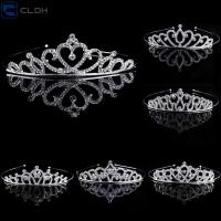 CLDH แฟชั่น รอยัล ที่คาดผม พลอยเทียม มงกุฎเจ้าหญิงราชินี คริสตัล tiaras แต่งงาน เครื่องประดับผมเจ้าสาว