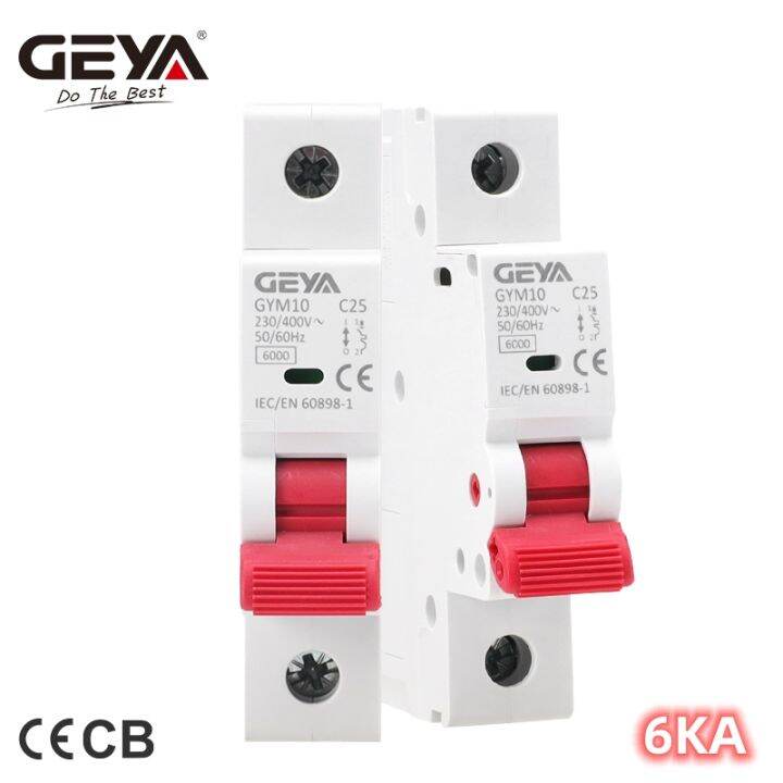 geya-gym10เฟสเดียว-mcb-6a-10a-16a-20a-40a-50a-63a-220v400v-มินิวงจร-brent-c-curve-6ka-mcb-ce-cb-ได้รับการอนุมัติ