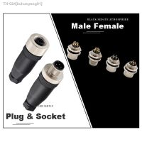 ✖™❅ 4 5 8 12 Pin M12 Electrical Connector Straight angle Screw Threaded Quick Connect Aviation Male Plug Female Socket