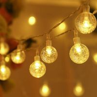 1.5M 3M 6M LED Crystal Ball Garland String Lights Flash Indoor Holiday Lamp 10/20/40 LED Fairy Lights Battery/USB Operated Fairy Lights