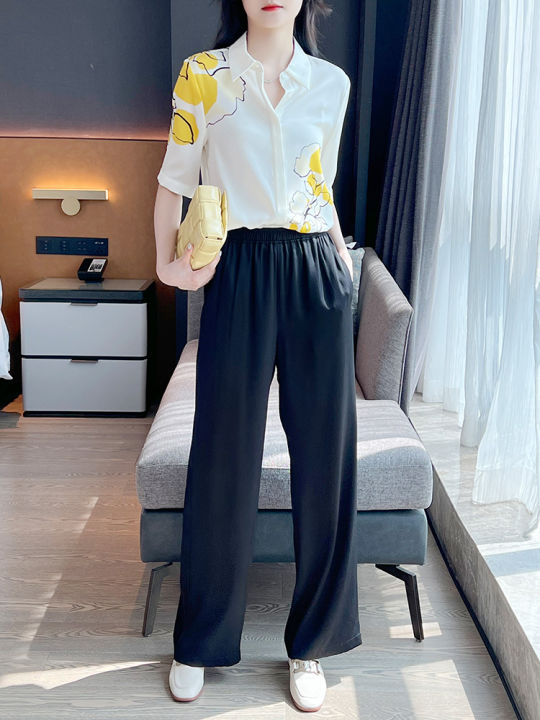 rehin-women-s-top-high-end-silk-ฤดูร้อนใหม่เสื้อแขนสั้น-collision-สีพิมพ์แฟชั่น-elegant-เสื้อ