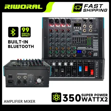 4 Channels Mixing Console Individual +48v Effects Bluetooth Usb